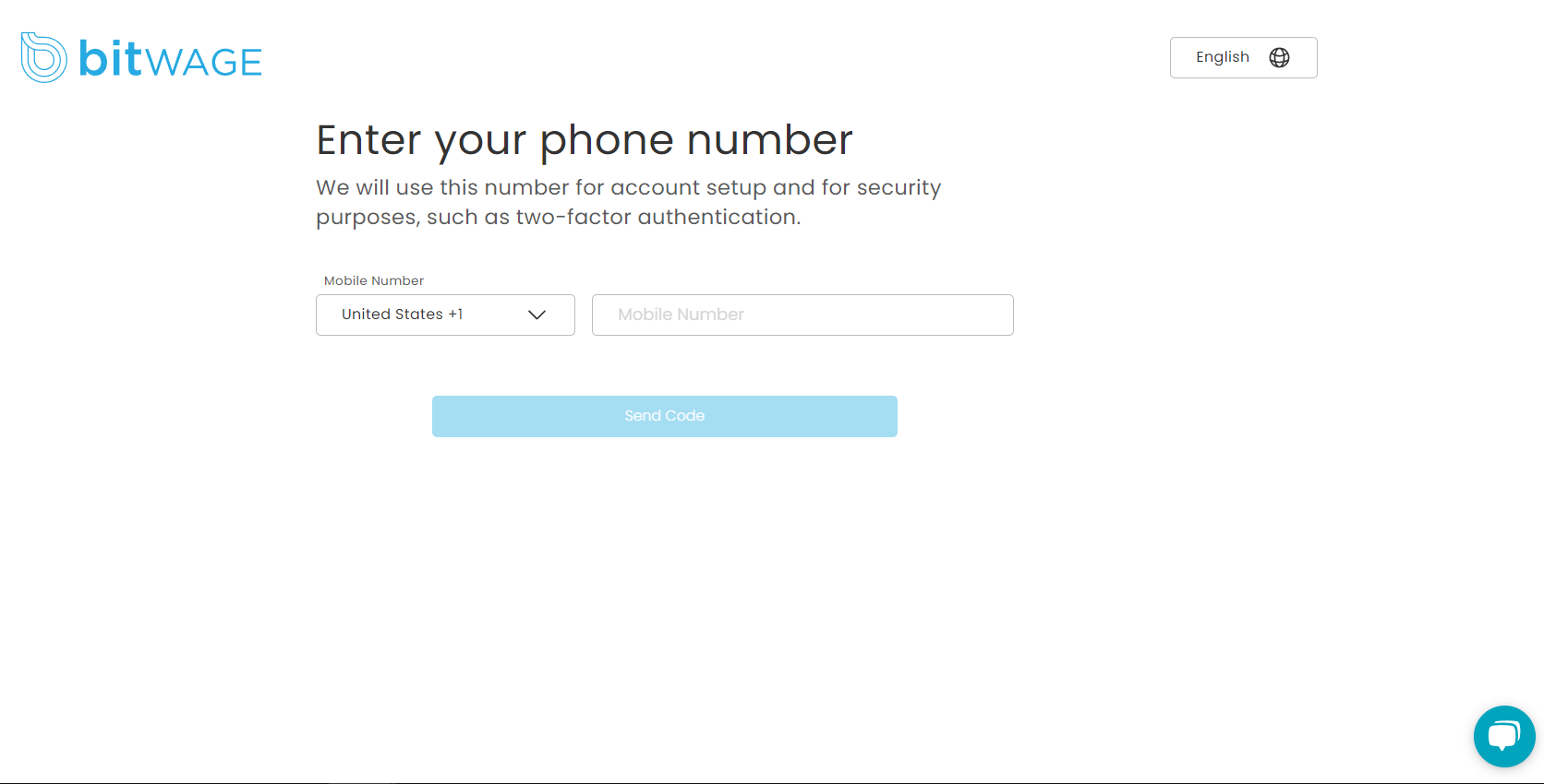 Bitwage website sign up 4