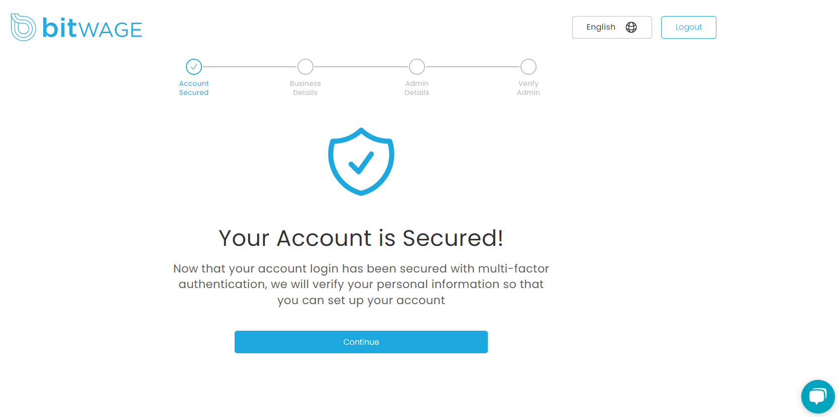 Bitwage website sign up 5