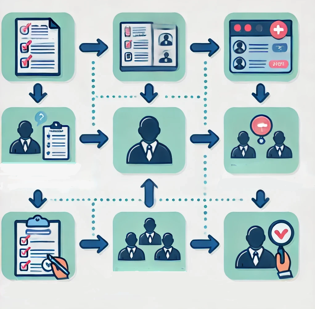 Graph showing the process to hire remote workers