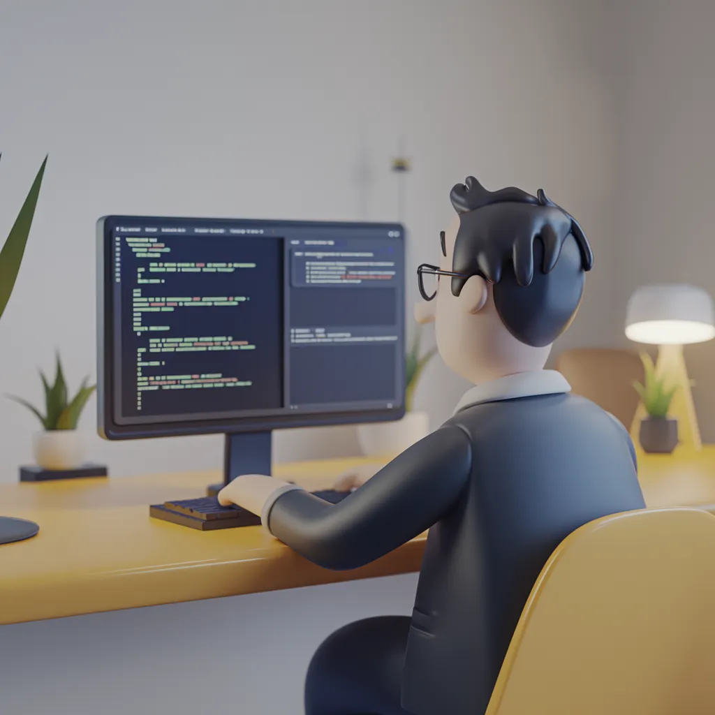 image of a person sitting at their desk